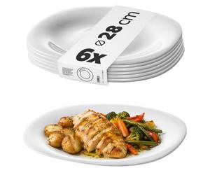 KADAX Assiettes Plates en Verre Trempé, L'Alliance Parfaite entre Esthétique Moderne, Qualité Supérieure et Résistance Inégalée (Blanche, Lot de 6)