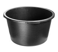 KADAX Bac à Mortier Rond en Plastique, Grand Seau de Chantier avec Poignées, Auge de Maçon, Idéal pour Les Travaux de Construction et de Bricolage (Noir, 65L)