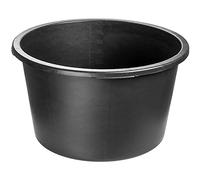 KADAX Bac à Mortier Rond en Plastique, Grand Seau de Chantier avec Poignées, Auge de Maçon, Idéal pour Les Travaux de Construction et de Bricolage (Noir, 40L)
