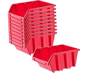 KADAX Bac gerbable d'atelier "Viken", bac gerbable, 390 mm, rouge, 10 pièces