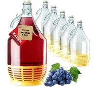 KADAX Ballon à vin, Ballon en verre pour le vin, Tonneau à vin en verre, Ballon de fermentation, Tonneau pour le vin en verre