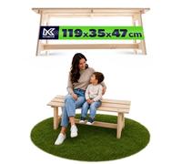 KADAX Banc de jardin en bois 2 places sans accoudoirs et dossier - Banc de parc, banc extérieur pour balcon, jardin, terrasse (chêne naturel), K10079