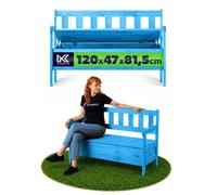 KADAX Banc de jardin en bois avec dossier 120 cm avec coffre, terrasse, balcon, jardin