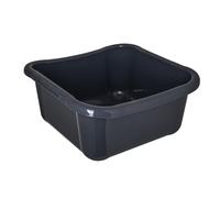 KADAX Bassine à linge rectangulaire, robuste, avec poignées confortables, bac de rangement, bac de nettoyage compact, gris foncé, 8 l