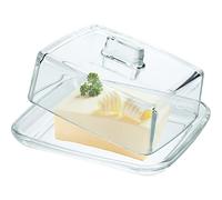 KADAX beurrier verre avec couvercle et poignée - transparent 476 g - pour conserver le beurre au quotidien - fermeture hermétique anti-odeurs compatible lave-vaisselle