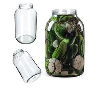 KADAX bocal à conserves à retourner 4 l - sans couvercle - pour mise en bocaux et fermentation - large ouverture pour concombres kimchi kombucha et choucroute 4130 ml verre transparent