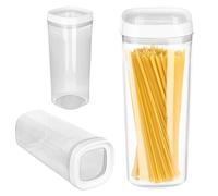 KADAX Bocal de conservation, boîte de rangement transparente en plastique, bocal de conservation hermétique avec couvercle, boîtes à verser pour farine, céréales, sucre et pâtes (1800ml, Blanc)