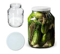 KADAX Bocaux en verre de 2,5 l, avec couvercle à visser de 100 mm, pour conserve, conserve, conserve, grand pot à concombre