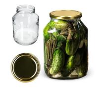 KADAX Bocaux en verre de 2,5 l, avec couvercle à visser de 100 mm, pour conserve, conserve, conserve, grand pot à concombre
