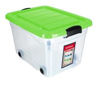KADAX Boîte de Rangement avec Roulettes 40L, Vert, Plastique HDPE