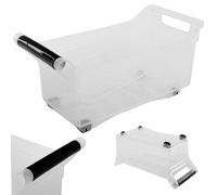 KADAX Boîte de rangement avec roulettes, conteneur de rangement en plastique avec poignées, contenant en plastique, Boîte de rangement transparente (10 L)