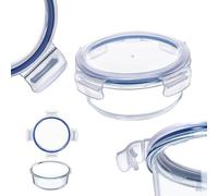 KADAX Boîte en Verre avec Clips de Fermeture pour Conservation Alimentaire, Récipient Transparent avec Couvercle Hermétique (Rond, 620 ML)