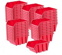 KADAX caisse d'atelier empilable "Viken", caisse empilable, 155 mm, rouge, 50 pièces