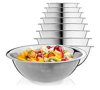 KADAX Bol en acier inoxydable, bol à mélanger, saladier à rebord haut, bol de cuisine multifonctionnel, bol de service, bol en acier inoxydable pour la cuisine, salade, pâte, rond (Ø 26 cm)