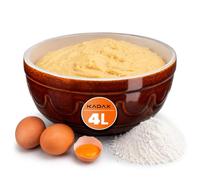 KADAX Bol en argile, en céramique avec rainures, bol mélangeur lavable au lave-vaisselle, bol à salade en céramique pour épices, farine, pâte à tartiner, bol à pâte (4 l)