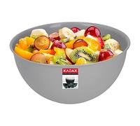 KADAX Bol en plastique, saladier, bol mélangeur empilable, bol en plastique, bol de cuisine, bol rond pour cuisine, salade, pâte, lave-vaisselle (1L, gris)