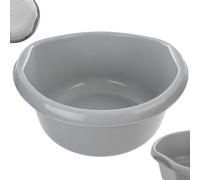 KADAX Bol rond en plastique. Bol profond et durable, lavabo, grand bol idéal pour la salle de bain, la buanderie, la cuisine et la maison (Gris clair, 10L)