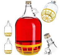 KADAX bonbonne à vin, tonneau en verre, bonbonne de fermentation, bouteille à étrier avec panier, cuve de fermentation