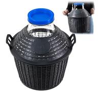 KADAX bonbonne en Verre 15L - Ballons de Fermentation à Large Ouverture avec Panier pour vin, bière & cidre