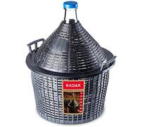 KADAX bonbonne en Verre 5L - Ballons de Fermentation à col étroit avec Panier pour vin, bière & cidre