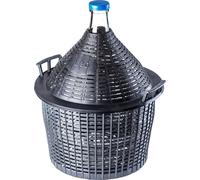 KADAX Bonbonne en verre avec panier en plastique "Alatri", ouverture étroite, bonbonne à vin, bouteilles, cuve de fermentation, 54L