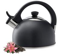 KADAX Bouilloire en acier inoxydable, 1,7L Bouilloire disponible en différentes couleurs, Théière pour tous les types de cuisinières, Bouilloire antirouille, Bouilloire à sifflet rétro (Anthracite)