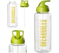 KADAX Bouteille d'eau verte 1L, Bouteille d'eau anti-fuite avec paille & marqueur de temps pour le fitness, le bureau & l'école, Bouteille de sport réutilisable en Tritan