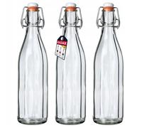 KADAX Bouteille en Verre de 750ml avec Bouchon Hermétique pour la Conservation des Boissons, Parfaite pour la Limonade (Lot de 3)