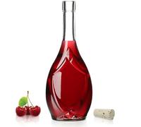 KADAX Bouteilles en Verre 500ml avec Bouchon en liège - Bouteilles vides à remplir pour Liqueur, schnaps, Huile et vinaigre, idéales pour Cadeaux et Faire Maison