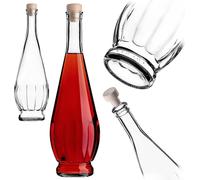 KADAX Bouteilles en verre 750ml, 40 pièces, bouteilles de liqueur vides avec bouchon, bouteilles d'eau-de-vie en verre, bouteilles pour remplir de liqueur, vin et eau-de-vie, bouteilles de vin