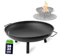 KADAX Brasero de 58 cm de diamètre - En acier - Pour jardin, balcon et terrasse - Avec pieds amovibles - Noir