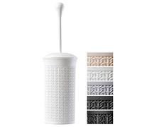 KADAX Brosse de Toilette et récipient, Brosse de Toilette en Plastique, Ensemble de Toilette, Support, Brosse de Toilette avec Manche Ergonomique, pour Salle de Bain, Ensemble de Brosse (Blanc)