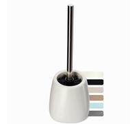 KADAX Brosse de Toilette et Récipient, Manche Plus Long, en Céramique 12 x 36 cm, Ensemble pour Une Toilette Propre, Série Pastello (Crème)