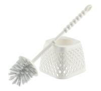 KADAX Brosse WC avec poignée, brosse WC en plastique, porte-brosse WC avec support, blanc