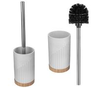 KADAX Brosse WC avec support et poignée, porte-brosse sans perçage (rond blanc)