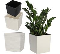 KADAX Cache-pot de fleurs avec insert Crème 40 cm