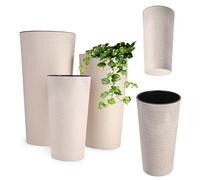 KADAX Pots de fleurs "Latina", cache-pot avec doublure amovible, protection pour pots de fleurs, pots de fleurs, 19 + 25 + 30 cm, crème