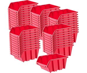 KADAX caisse d'atelier empilable "Viken", caisse empilable, 155 mm, rouge, 50 pièces