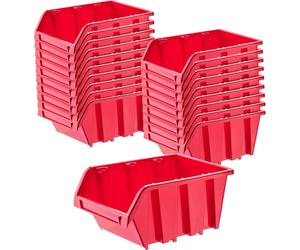 KADAX caisse d'atelier empilable "Viken", caisse empilable, 490 mm, rouge, 20 pièces