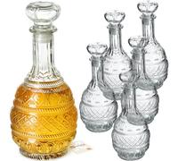 KADAX Carafe à whisky élégante pour homme - Carafe à vin classique avec design unique - Bouteille de whisky comme cadeau (1 l - 6 pièces)