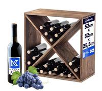 KADAX Casier en bois pour vin, 52 x 25,5 x 52 cm, étagère rustique pour nombre de bouteilles, support stable et peu encombrant