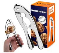 KADAX Casse-noix en acier nickelé - Ouvre-noix manuel pour casser facilement les noix, les noisettes, les amandes et plus encore - Casse-noix (argenté)