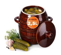 KADAX Casserole en céramique avec poignées latérales et couvercle, passe au lave-vaisselle, en céramique, fait à la main, marmite pour concombres, 2,5 l