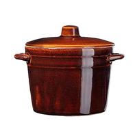 KADAX Casserole en grès avec poignées latérales et couvercle, passe au lave-vaisselle, en céramique, fait à la main, marmite pour concombres (0,5 l)