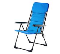KADAX Chaise de jardin à dossier haut en acier - Chaise pliante avec accoudoirs - Charge maximale : 110 kg - Chaise longue - Chaise de balcon pour camping, terrasse et jardin - Bleu