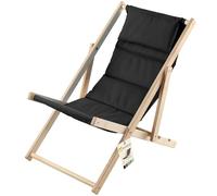 KADAX Chaise longue en bois de hêtre, chaise de plage pliante jusqu'à 120 kg, chaise longue moderne et minimaliste, avec appui-tête, pour la détente en extérieur