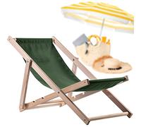 KADAX Chaise Longue Pliable en Bois pour se Détendre Confortablement à la Plage, sur Le Balcon ou dans Le Jardin, Transat Pliant d'Extérieur (Vert Foncé)