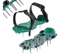 KADAX Chaussures aératrices de pelouse, chaussures à clous avec clou de 13 cm, scarificateur en matériaux de qualité supérieure, aérateurs de pelouse, aérateurs pour chaussures de jardin (vert)