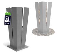 KADAX Cheminée de jardin pour barbecue de cheminée acier 100cm