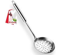 KADAX Classique Écumoire en Acier Inoxydable, Louche de Cuisine avec Poignée confortable, Ustensile de Cuisine, Louche Plate, Cuillère-Passoire